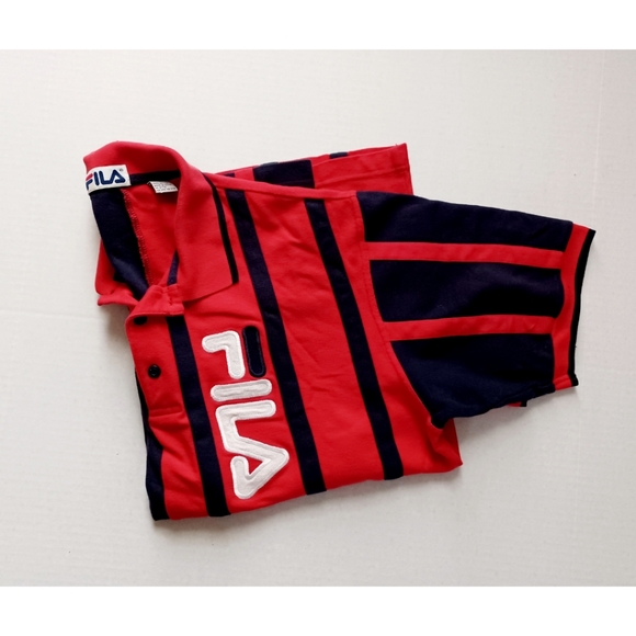 Fila Classic Stripe Colorblock Logo Mesh Polo Top - Picture 2 of 16